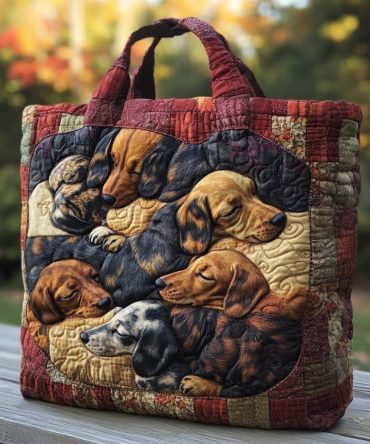 Doxie Dreams Quilted Tote Bag