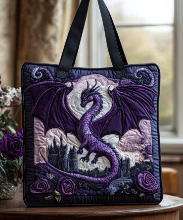 Dragon Flame Quilted Tote Bag
