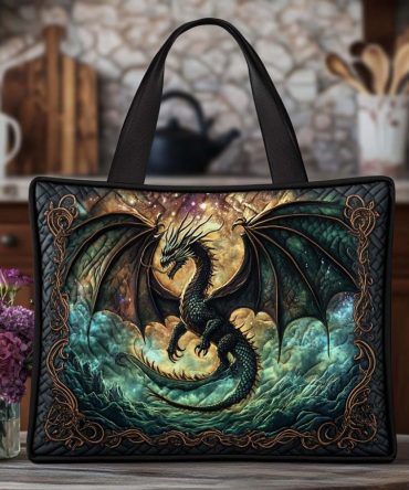 Dragon Heartbeat Quilted Tote Bag