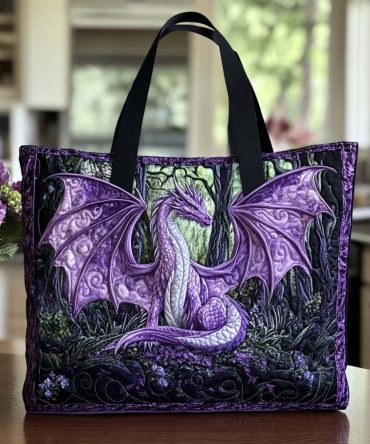 Dragon Jewel Spirit Quilted Tote Bag