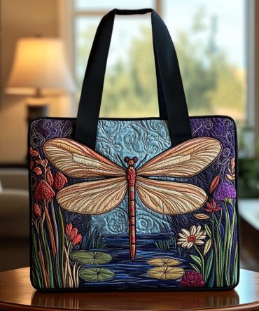 Dragonfly Dance Quilted Tote Bag