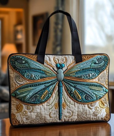 Dreamy Dragonfly Quilted Tote Bag