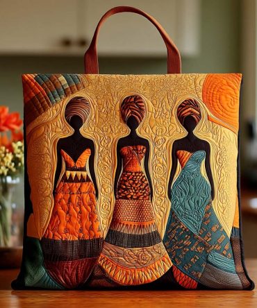 Elegant Black Grace Quilted Tote Bag