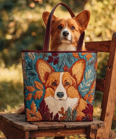 Enchanted Corgi Quilted Tote Bag