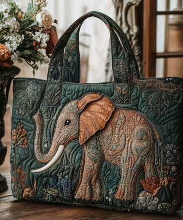 Eternal Elephant Quilted Tote Bag