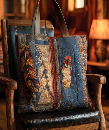 Eternal Feather Quilted Tote Bag