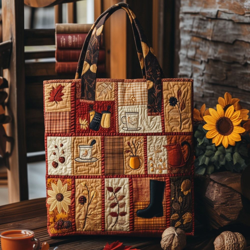 Fall Colors Quilted Tote Bag - Image 2