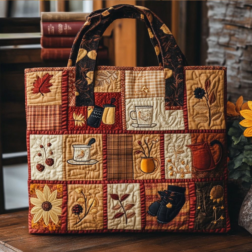 Fall Colors Quilted Tote Bag