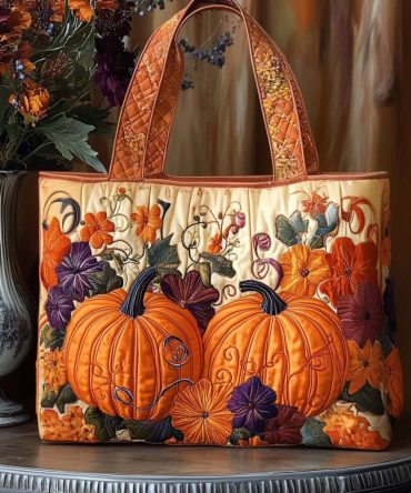 Falling Glow Quilted Tote Bag