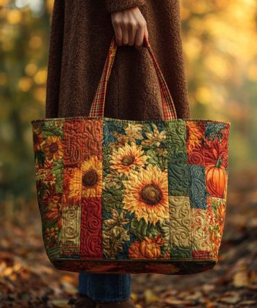 Falling Joy Quilted Tote Bag