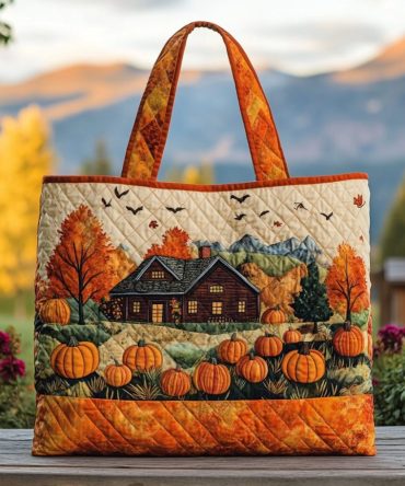 Falling Leaves Quilted Tote Bag
