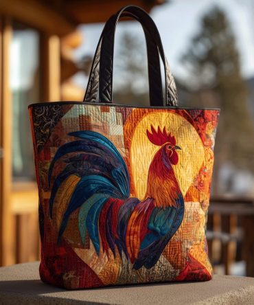 Feathered Majesty Quilted Tote Bag