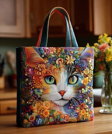 Feline Friends Quilted Tote Bag