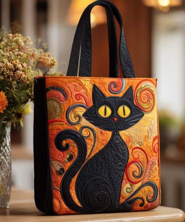 Feline Magic Quilted Tote Bag
