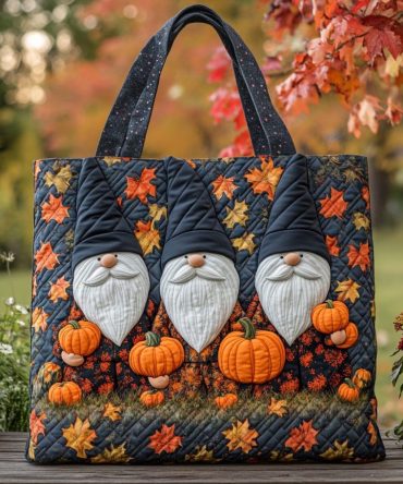 Festive Gnome Quilted Tote Bag