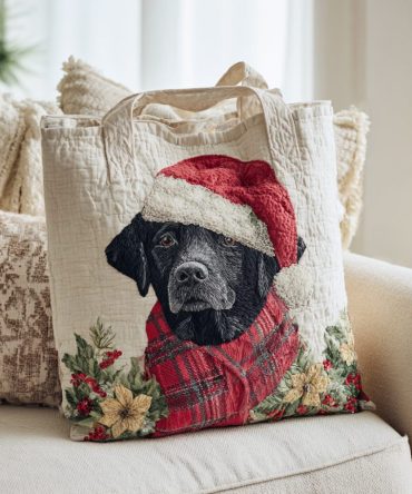 Festive Lab Quilted Tote Bag