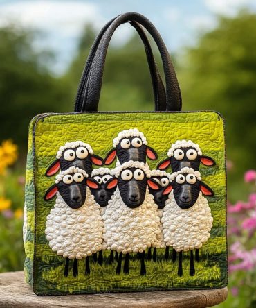Field Sheep Quilted Tote Bag