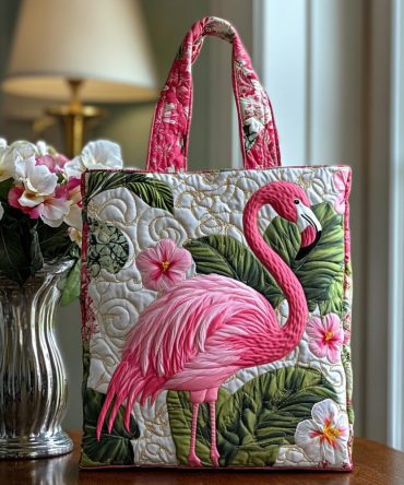 Flaminglow Quilted Tote Bag