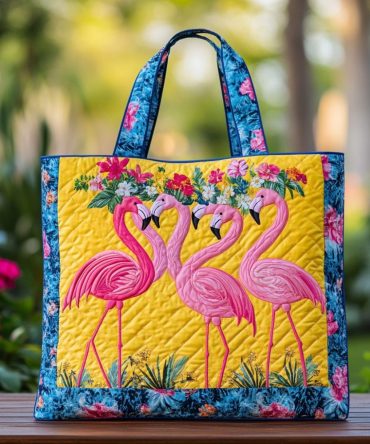 Flamingo Spirit Quilted Tote Bag
