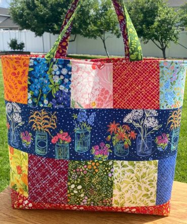 Floral Fantasy Quilted Tote Bag