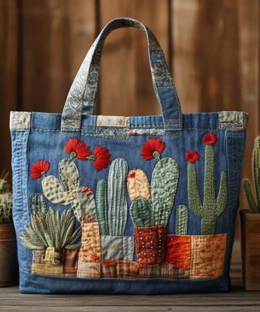 Floral Thicket Quilted Tote Bag