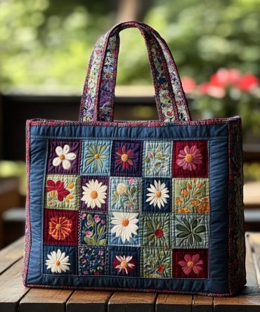 Forest Charm Quilted Tote Bag