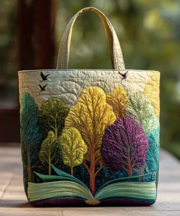 Forest Page Quilted Tote Bag