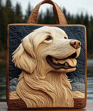 Forestlight Retriever Quilted Tote Bag