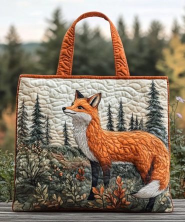 Fox Whisper Quilted Tote Bag