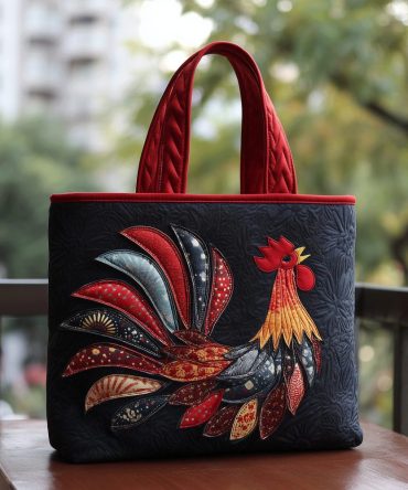 Freedom Rooster Quilted Tote Bag