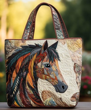 Freedom Horse Quilted Tote Bag