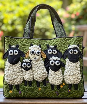 Fresh Sheep Quilted Tote Bag