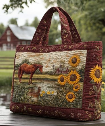 Frontier Sunrise Quilted Tote Bag