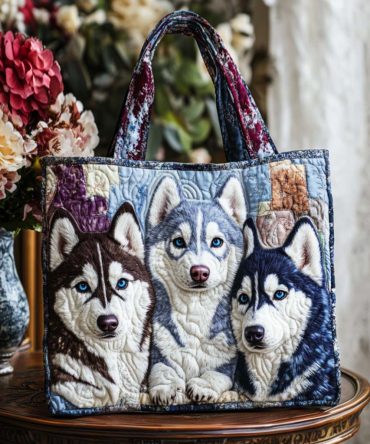 Frosty Trio Quilted Tote Bag