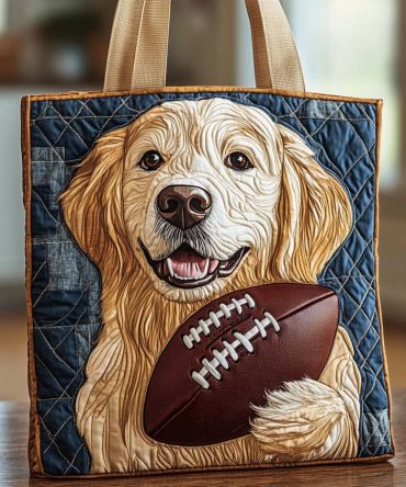 Game Day Golden Quilted Tote Bag