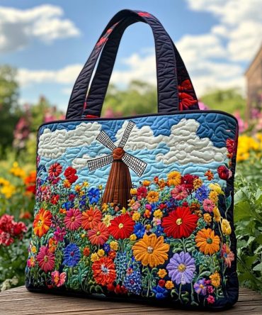Garden View Quilted Tote Bag