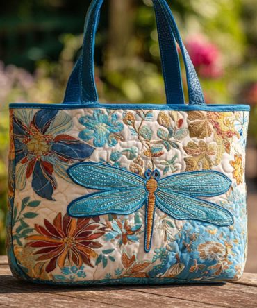 Garden Whirl Quilted Tote Bag