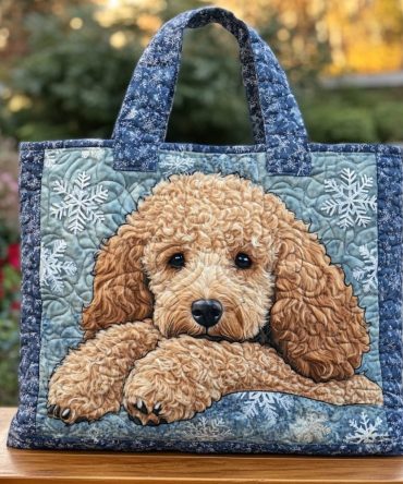 Gentle Poodle Quilted Tote Bag