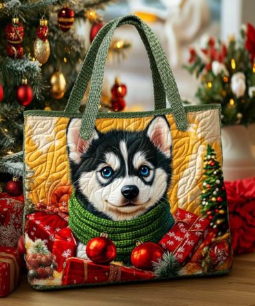 Gift Pup Quilted Tote Bag