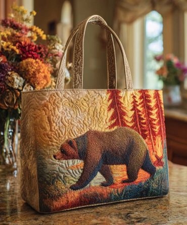 Golden Bear Light Quilted Tote Bag
