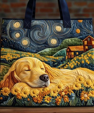 Golden Dreams Quilted Tote Bag