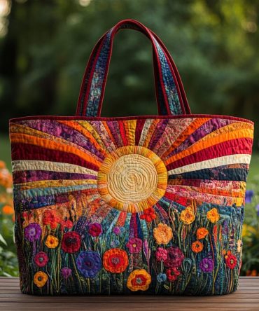 Golden Field Quilted Tote Bag