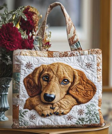 Golden Friend Quilted Tote Bag