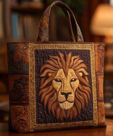 Golden Guard Quilted Tote Bag