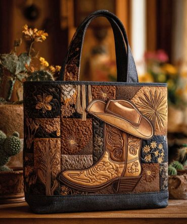 Golden Spur Quilted Tote Bag
