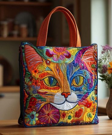 Happy Meows Quilted Tote Bag