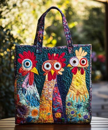 Hen Party Quilted Tote Bag