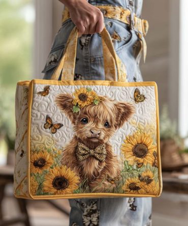 Highland Bloom Quilted Tote Bag