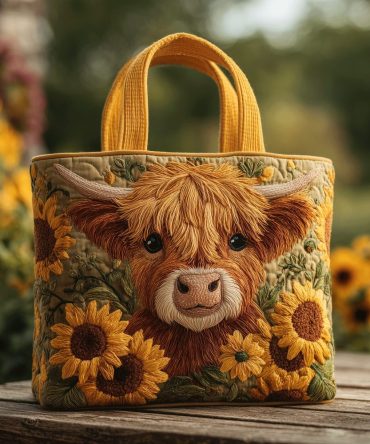 Highland Bloom Quilted Tote Bag