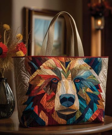 Honey Bear Time Quilted Tote Bag